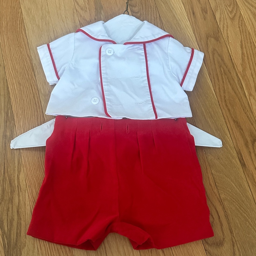 Florence Eiseman White and Red Kids Matching Set